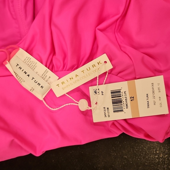💕TRINA TURK💕 Monaco Convertible One Piece Swimsuit ~ Pitaya Pink 12 NWT - Picture 10 of 13